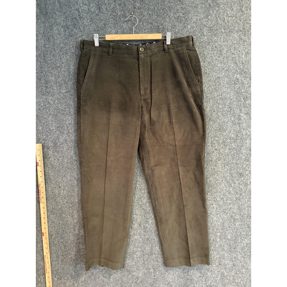 Brooks Brothers 346 Corduroy Pants Mens 38x30 Green Clark Fit Cotton Trousers